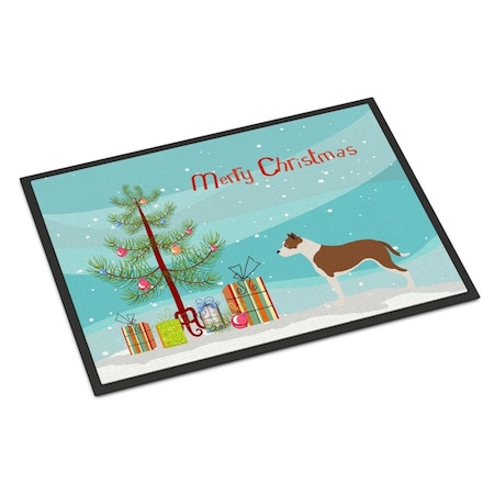Carolines Treasures Pit Bull Terrier Christmas Indoor or Outdoor Mat, 24 x 36 in. CA69407